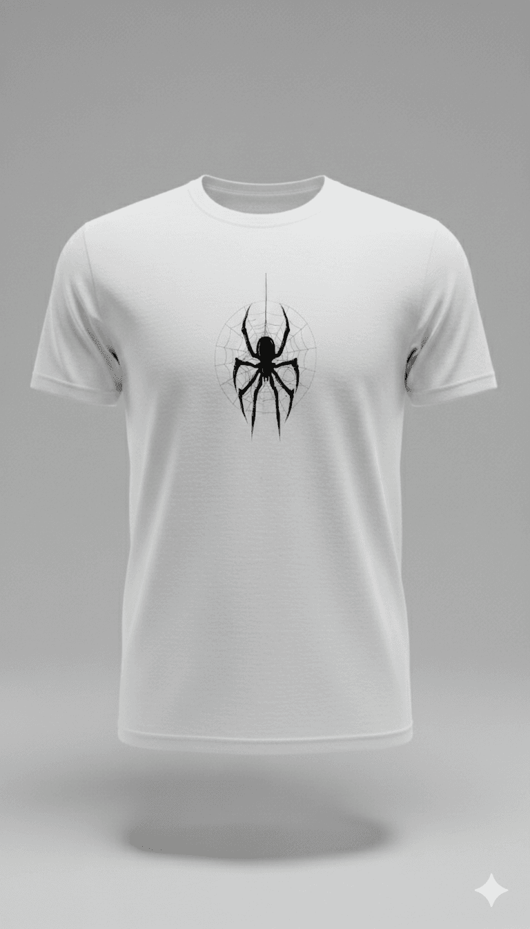Men T-shirt white color with spider print